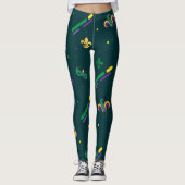 Mardi Gras Carnival Fleur de Lis Diamond Harlequin Leggings (Voorkant)