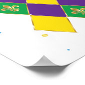 Mardi Gras Carnival Fleur de Lis Diamond Harlequin Poster (Hoek)