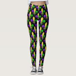 Mardi Gras Carnival Fleur De Lis Leggings