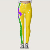 Mardi Gras Carnival | Fleur De Lis Paars Green Leggings (Voorkant)