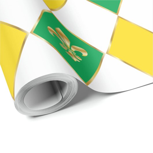 Mardi Gras Carnival Geometric Rhombus Fleur de Lis Cadeaupapier (Rol Hoek)