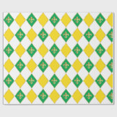 Mardi Gras Carnival Geometric Rhombus Fleur de Lis Cadeaupapier (Vlak)