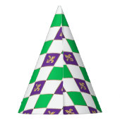 Mardi Gras Carnival Harlequin Fleur de Lis Diamond Feesthoedjes (Achterkant)