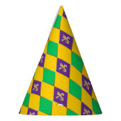 Mardi Gras Carnival Harlequin Fleur de Lis Diamond Feesthoedjes (Links)