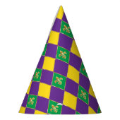 Mardi Gras Carnival Harlequin Fleur de Lis Diamond Feesthoedjes (Links)