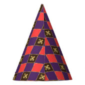 Mardi Gras Carnival Harlequin Fleur de Lis Diamond Feesthoedjes (Achterkant)
