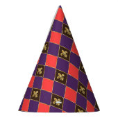 Mardi Gras Carnival Harlequin Fleur de Lis Diamond Feesthoedjes (Links)