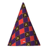 Mardi Gras Carnival Harlequin Fleur de Lis Diamond Feesthoedjes (Rechts)