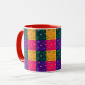 Mardi Gras Carnival Harlequin Fleur de Lis Diamond Mok (Voorkant links)