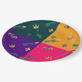 Mardi Gras Carnival Harlequin Fleur de Lis Diamond Papieren Bordje (Gekanteld)