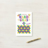 Mardi Gras Carnival Harlequin Fleur de Lis Diamond Post-it® Notes (Op bureau)