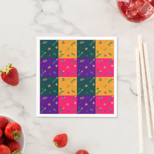 Mardi Gras Carnival Harlequin Fleur de Lis Diamond Servet