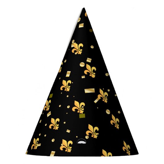 Mardi Gras Carnival Harlequin Gold Fleur de Lis Feesthoedjes (Links)