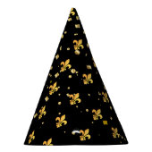 Mardi Gras Carnival Harlequin Gold Fleur de Lis Feesthoedjes (Rechts)