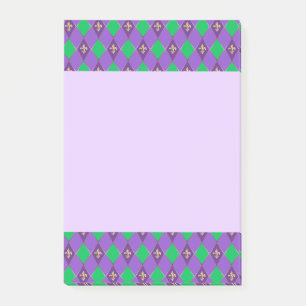 Mardi Gras Carnival Harlequin Gold Fleur de Lis Post-it® Notes