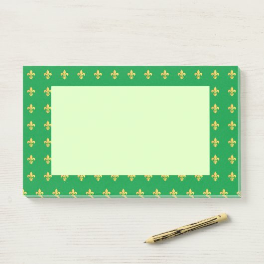 Mardi Gras Carnival Harlequin Gold Fleur de Lis Post-it® Notes (Op bureau)