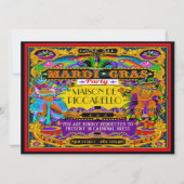 Mardi Gras Carnival Invitation Kaart (Voorkant)