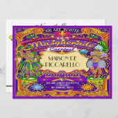 Mardi Gras Carnival Invitation Kaart (Voorkant / Achterkant)