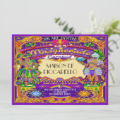 Mardi Gras Carnival Invitation Kaart (Staand voorkant)