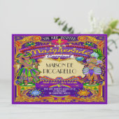 Mardi Gras Carnival Invitation Kaart (Staand voorkant)