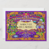 Mardi Gras Carnival Invitation Kaart (Voorkant)