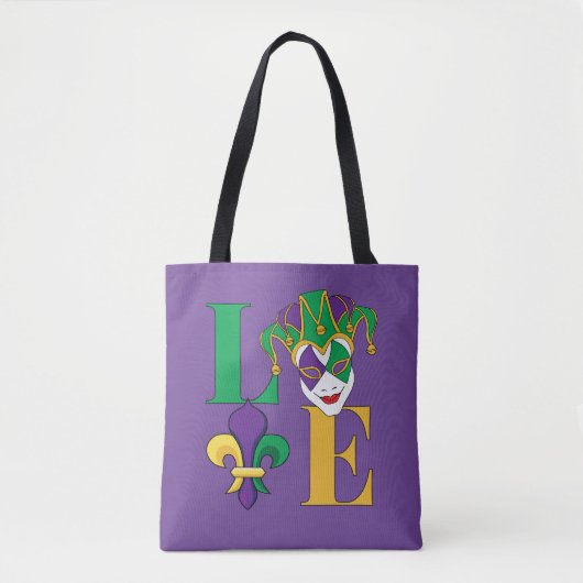 Mardi Gras Carnival Jester Mask Tote Bag (Voorkant)