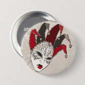 Mardi Gras Carnival Mask Button (Voorkant /achterkant)