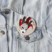 Mardi Gras Carnival Mask Button (In situ)