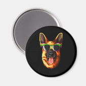 Mardi Gras Carnival Mask German Shepherd Magneet (Voorkant / Achterkant)