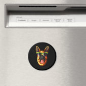 Mardi Gras Carnival Mask German Shepherd Magneet (Insitu (Vaatwasser))