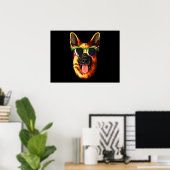 Mardi Gras Carnival Mask German Shepherd Poster (Thuiskantoor)