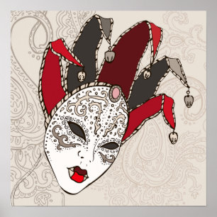 Mardi Gras Carnival Mask Poster