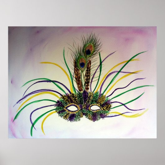 Mardi Gras Carnival Mask Poster Art Print (Voorkant)