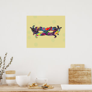 Mardi Gras, Carnival Masker, Parade Mask, Masquera Poster