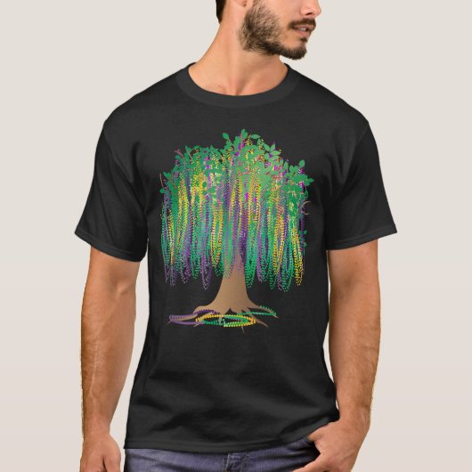 Mardi Gras Carnival Meican Graphic Bead Tree Bourb T-shirt (Voorkant)