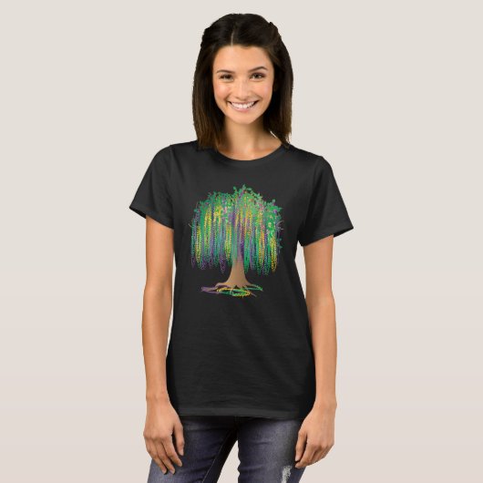 Mardi Gras Carnival Mexican Graphic Bead Tree Bour T-shirt (Voorkant volledig)