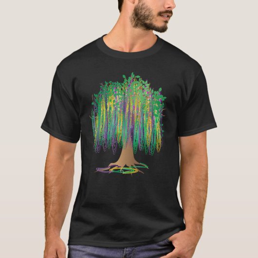 Mardi Gras Carnival Mexican Graphic Bead Tree Bour T-shirt (Voorkant)