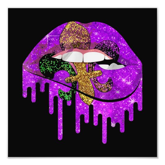 Mardi Gras Carnival Paars Gold Foto Afdruk (Voorkant)