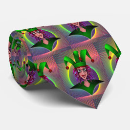 Mardi Gras Carnival Paars Green Jester Stropdas