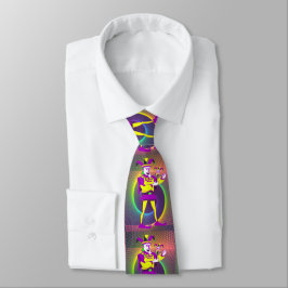 Mardi Gras Carnival Paars Yellow Jester Stropdas