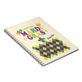 Mardi Gras Carnival Party Fleur de Lis Pattern Notitieboek (Rechterzijde)