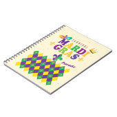Mardi Gras Carnival Party Fleur de Lis Pattern Notitieboek (Linkerzijde)
