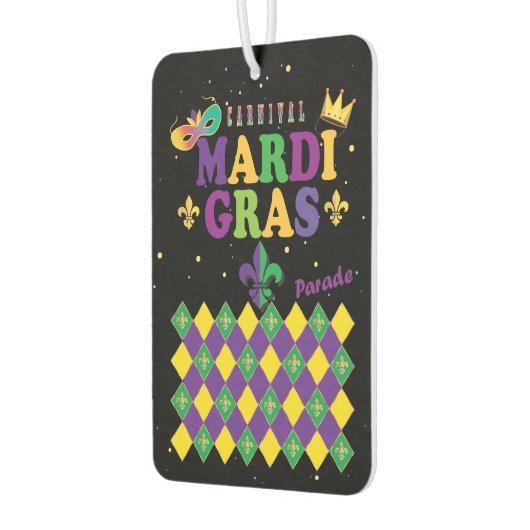 Mardi Gras Carnival Party Fleur de Lis Rhombus Luchtverfrisser (Links)