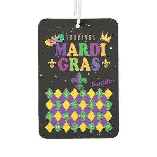 Mardi Gras Carnival Party Fleur de Lis Rhombus Luchtverfrisser (Achterkant)