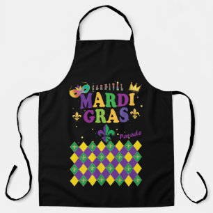 Mardi Gras Carnival Party Fleur de Lis Rhombus Schort