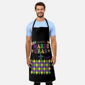 Mardi Gras Carnival Party Fleur de Lis Rhombus Schort (Gedragen)