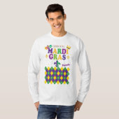 Mardi Gras Carnival Party Fleur de Lis Rhombus T-shirt (Voorkant volledig)