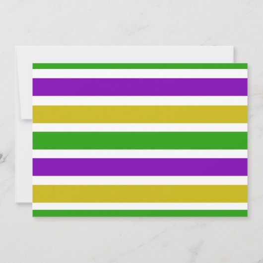 Mardi Gras Carnival Party Invitation Kaart (Achterkant)