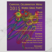 Mardi Gras Carnival Party Menu Stationery (Voorkant)