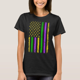 Mardi Gras Carnivals American Flag Funny Festiv T-shirt